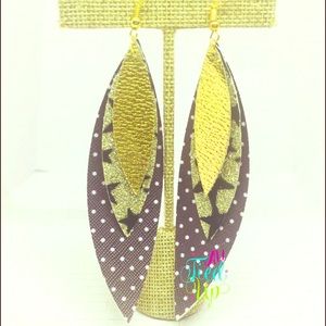 Triple layer leaf Earrings